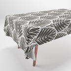 Stamped Palm Fronds Charcoal Tablecloth Gallery Image 1