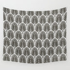 Stamped Palm Fronds Charcoal Wall Tapestry Gallery Image 4