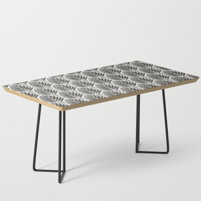 Stamped Palm Fronds Charcoal Coffee Table Gallery Image 1