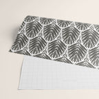 Stamped Palm Fronds Charcoal Wrapping Paper Gallery Image 2