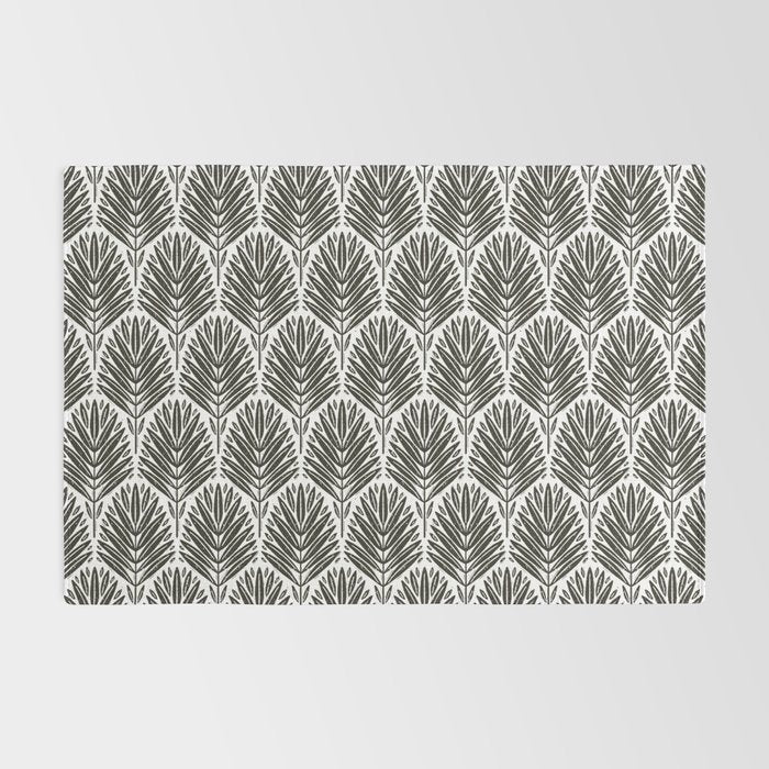 Stamped Palm Fronds Charcoal Rug Gallery Image 2
