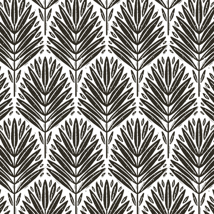 Stamped Palm Fronds Charcoal Coffee Mug Gallery Image 2