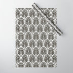 Stamped Palm Fronds Charcoal Wrapping Paper Gallery Image 1