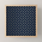 Abstract Geometric Pattern, Navy Blue and Gold Mini Art Print Gallery Image 1