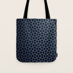 Abstract Geometric Pattern, Navy Blue and Gold Tote Bag Gallery Image 1