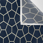 Abstract Geometric Pattern, Navy Blue and Gold Wall Tapestry Gallery Image 3