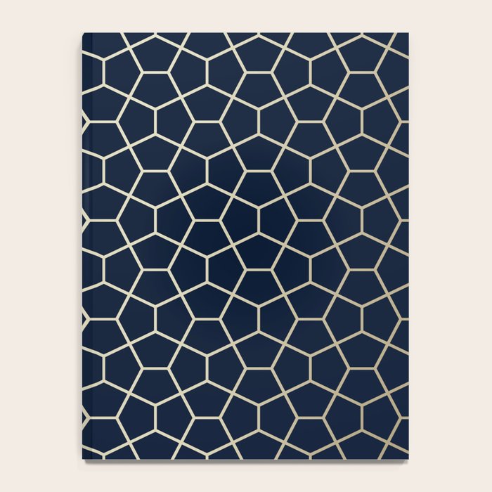 Abstract Geometric Pattern, Navy Blue and Gold Notebook Gallery Image 4
