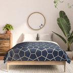 Abstract Geometric Pattern, Navy Blue and Gold Comforter Gallery Image 3