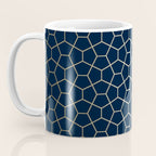 Abstract Geometric Pattern, Navy Blue and Gold Coffee Mug Gallery Image 3