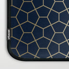 Abstract Geometric Pattern, Navy Blue and Gold Laptop Sleeve Gallery Image 3