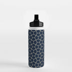 Abstract Geometric Pattern, Navy Blue and Gold Water Bottle Gallery Image 2