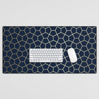 Abstract Geometric Pattern, Navy Blue and Gold Desk Mat Gallery Image 1