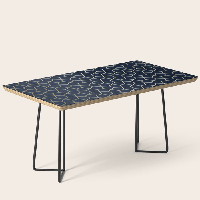 Abstract Geometric Pattern, Navy Blue and Gold Coffee Table Gallery Image 1