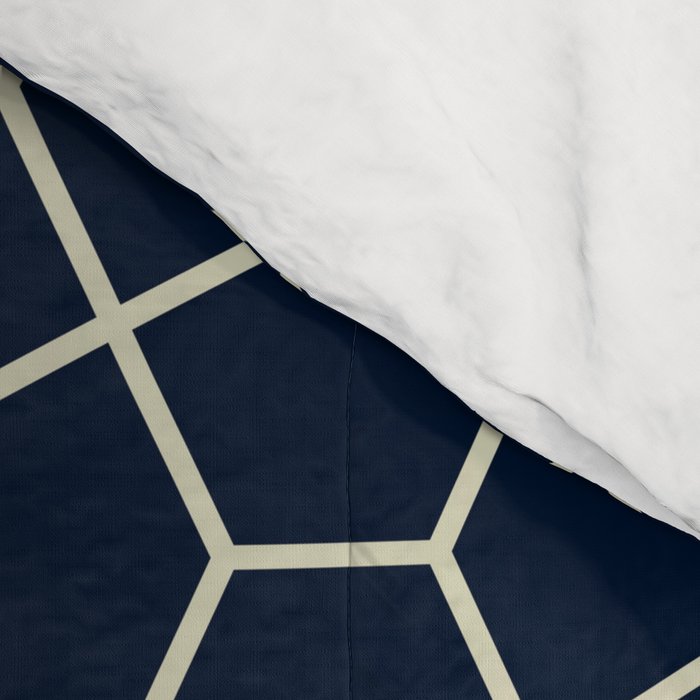 Abstract Geometric Pattern, Navy Blue and Gold Comforter Gallery Image 4