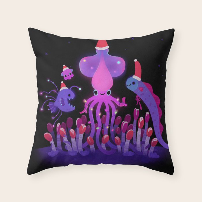 Christmas in the deep sea Throw Pillow Gallery Image 6