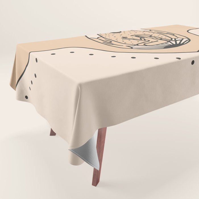 Good Fortune Gal - Neutral & Black Tablecloth Gallery Image 1