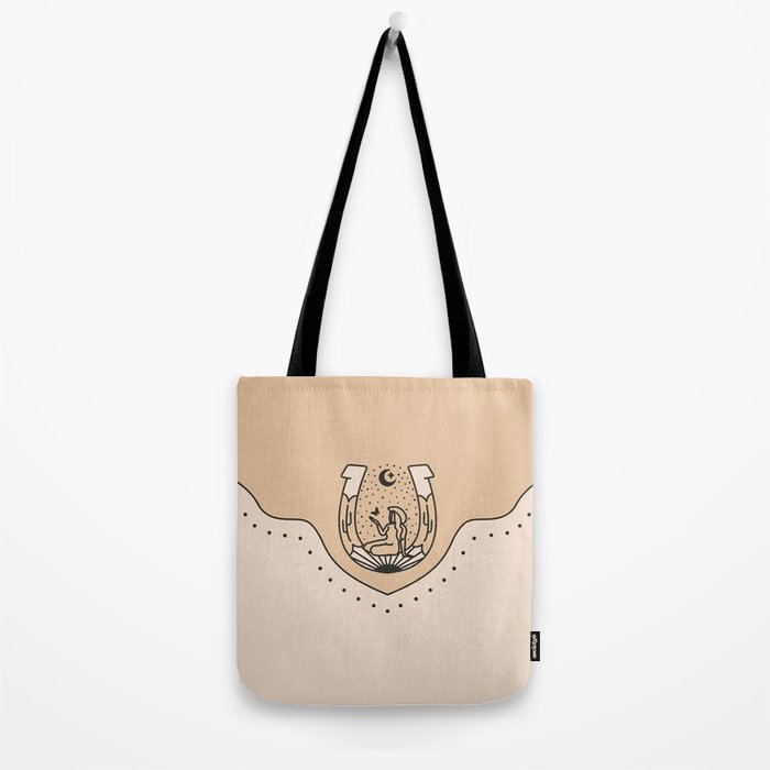Good Fortune Gal - Neutral & Black Tote Bag Gallery Image 2