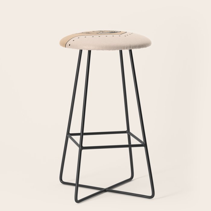Good Fortune Gal - Neutral & Black Stool Gallery Image 1