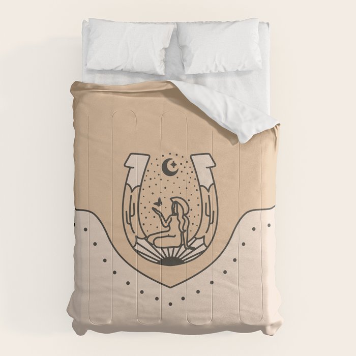 Good Fortune Gal - Neutral & Black Comforter Gallery Image 6