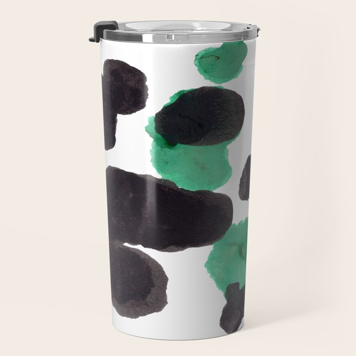 Green & Black Ink Blot Diagram Travel Mug Gallery Image 3