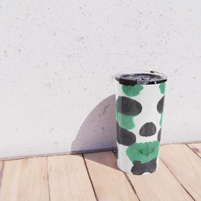 Green & Black Ink Blot Diagram Travel Mug Gallery Image 4