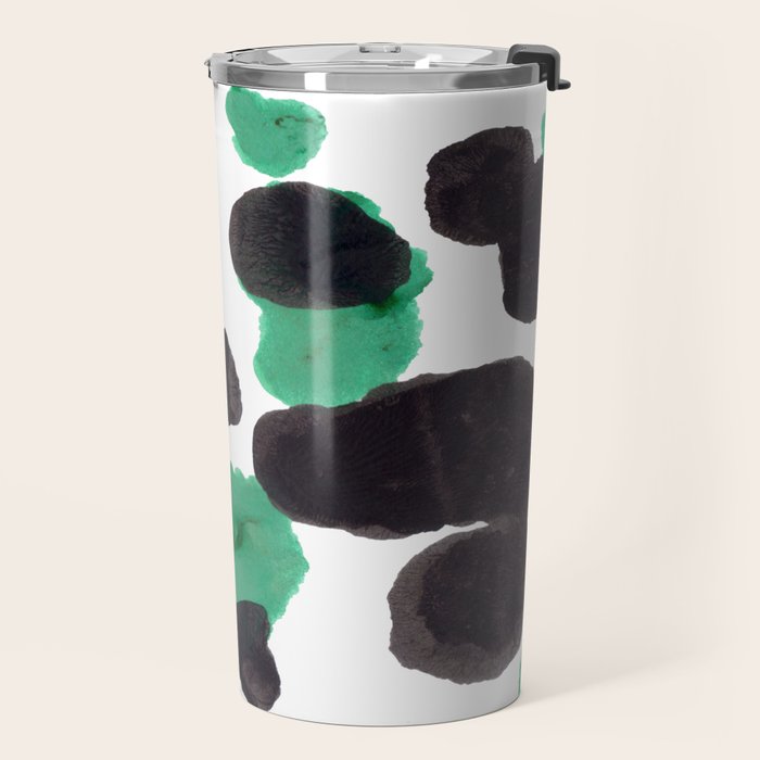 Green & Black Ink Blot Diagram Travel Mug Gallery Image 2