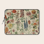 French Vintage Flowers Chart Adolphe Millot Fleurs Larousse Pour Tous Funky Cozy Boho Maximalist Laptop Sleeve Gallery Image 1