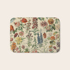 French Vintage Flowers Chart Adolphe Millot Fleurs Larousse Pour Tous Funky Cozy Boho Maximalist Bath Mat Gallery Image 1