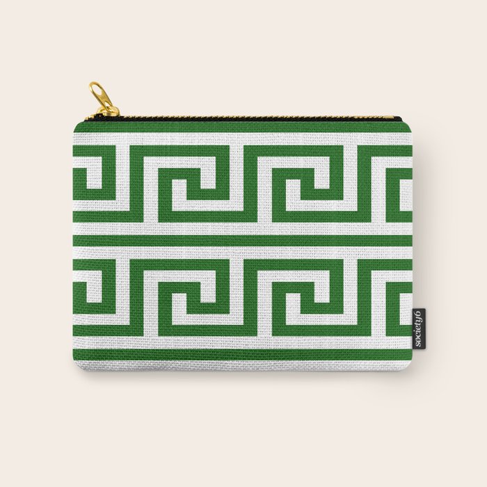Dark Emerald Greek Key Carry All Pouch Gallery Image 1