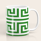 Dark Emerald Greek Key Coffee Mug Gallery Image 1