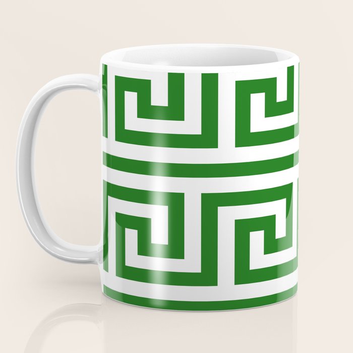 Dark Emerald Greek Key Coffee Mug Gallery Image 3