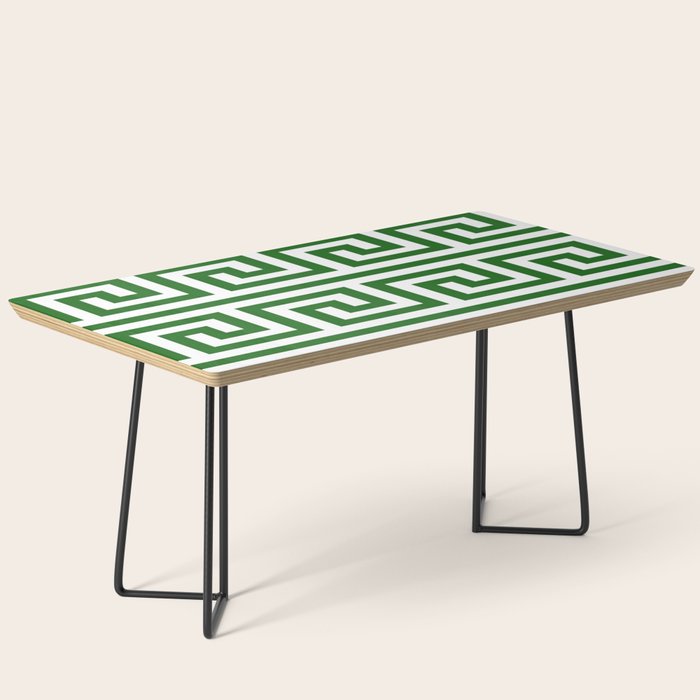 Dark Emerald Greek Key Coffee Table Gallery Image 1
