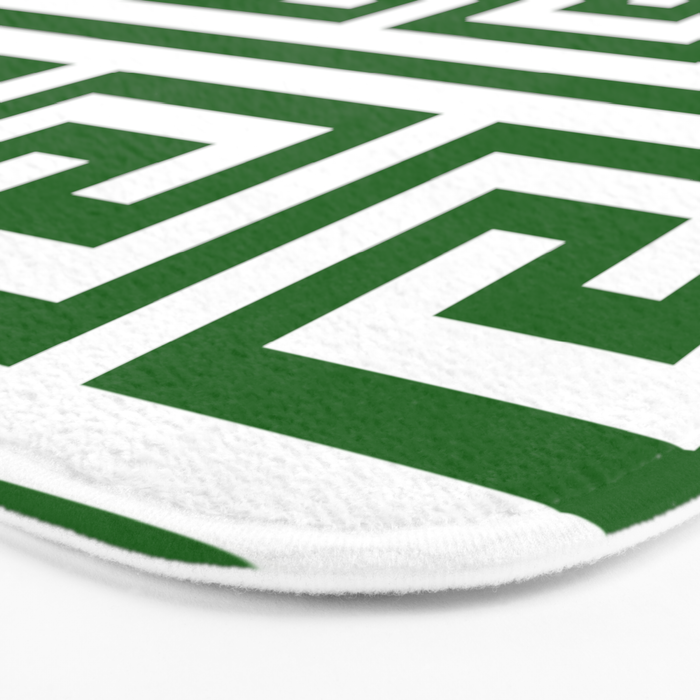 Dark Emerald Greek Key Bath Mat Gallery Image 3