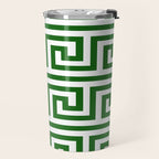 Dark Emerald Greek Key Travel Mug Gallery Image 2