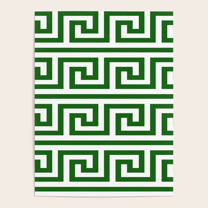 Dark Emerald Greek Key Poster Gallery Image 4
