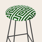 Dark Emerald Greek Key Stool Gallery Image 2