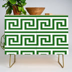 Dark Emerald Greek Key Credenza Gallery Image 1