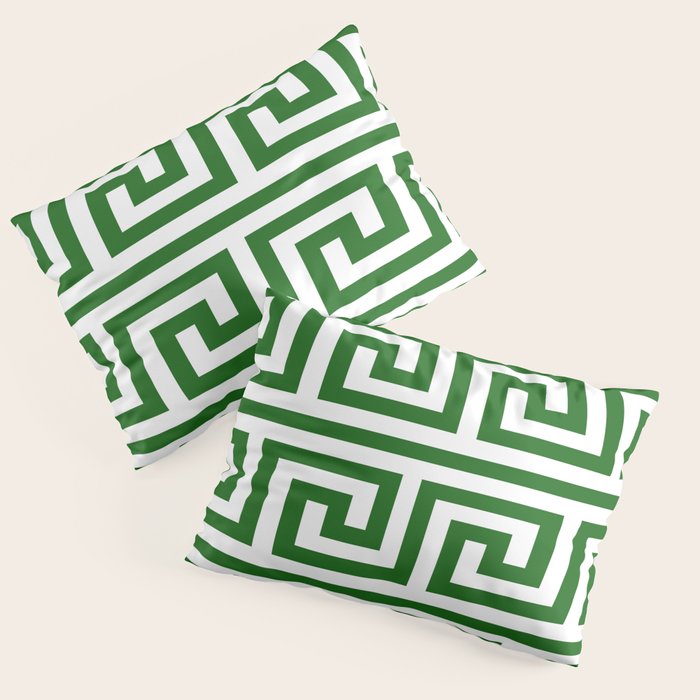 Dark Emerald Greek Key Pillow Sham Gallery Image 3
