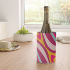 New Groove Colorful Retro Swirl Abstract Pattern Magenta Blue Aqua Pink Mustard Wine Chiller Gallery Image 4