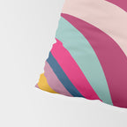 New Groove Colorful Retro Swirl Abstract Pattern Magenta Blue Aqua Pink Mustard Pillow Sham Gallery Image 4
