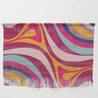 New Groove Colorful Retro Swirl Abstract Pattern Magenta Blue Aqua Pink Mustard Wall Hanging Gallery Image 1