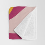 New Groove Colorful Retro Swirl Abstract Pattern Magenta Blue Aqua Pink Mustard Throw Blanket Gallery Image 3