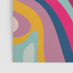 New Groove Colorful Retro Swirl Abstract Pattern Magenta Blue Aqua Pink Mustard Poster Gallery Image 3