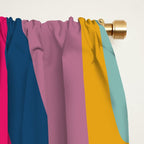 New Groove Colorful Retro Swirl Abstract Pattern Magenta Blue Aqua Pink Mustard Window Curtain Gallery Image 2