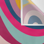 New Groove Colorful Retro Swirl Abstract Pattern Magenta Blue Aqua Pink Mustard Wall Tapestry Gallery Image 3