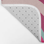 New Groove Colorful Retro Swirl Abstract Pattern Magenta Blue Aqua Pink Mustard Bath Mat Gallery Image 2