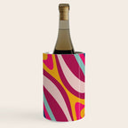 New Groove Colorful Retro Swirl Abstract Pattern Magenta Blue Aqua Pink Mustard Wine Chiller Gallery Image 1