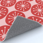 Atomic Age Mid Century Modern Retro Dots in Vintage Christmas Red and Pink Rug Gallery Image 4
