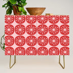 Atomic Age Mid Century Modern Retro Dots in Vintage Christmas Red and Pink Credenza Gallery Image 1