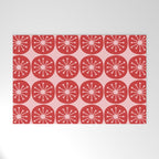Atomic Age Mid Century Modern Retro Dots in Vintage Christmas Red and Pink Welcome Mat Gallery Image 1